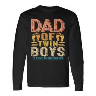 Dad Of Twin Boys Twin Dad Father Long Sleeve T-Shirt T-Shirt | Mazezy