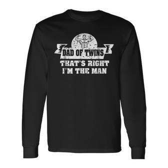 Dad Of Twins Im The Man Dad Of Twins Fathers Day Long Sleeve T-Shirt T-Shirt | Mazezy