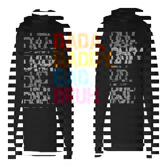 Dada Daddy Dad Bruh Fathers Day 2023 Retro Vintage Long Sleeve T-Shirt | Seseable FR