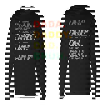 Dada Daddy Dad Bruh Vintage Fathers Day For Dad Long Sleeve T-Shirt | Mazezy