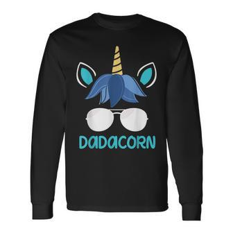 Dadacorn Dad Unicorn Face Fathers Day Long Sleeve T-Shirt | Mazezy UK