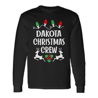 Dakota Name Christmas Crew Dakota Long Sleeve T-Shirt - Seseable