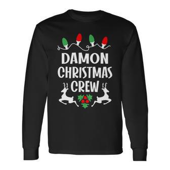Damon Name Christmas Crew Damon Long Sleeve T-Shirt - Seseable