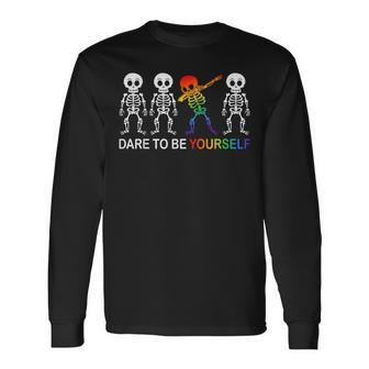 Dare To Be Yourself Cute Lgbt Les Gay Pride Boys Long Sleeve T-Shirt | Mazezy