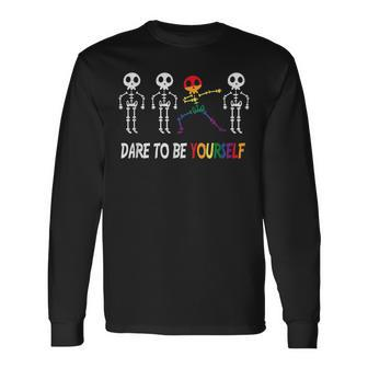 Dare To Be Yourself Cute Lgbt Pride Long Sleeve T-Shirt | Mazezy