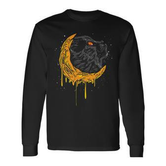 Dark Magic Witchcraft Pagan Wicca Cat Crescent Moon Occult Long Sleeve T-Shirt - Monsterry CA