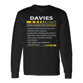 Davies Name Davies Facts Long Sleeve T-Shirt - Seseable