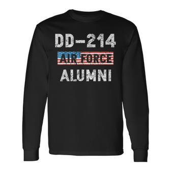 Dd214 Air Force Alumni Veteran American Flag Military Long Sleeve T-Shirt T-Shirt | Mazezy