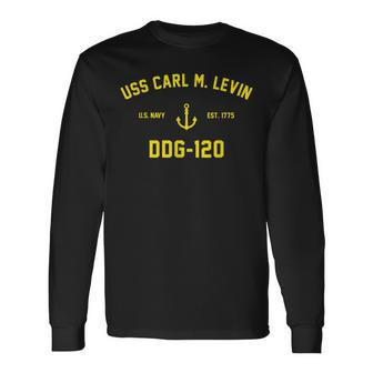 Ddg120 Uss Carl M Levin Long Sleeve T-Shirt - Thegiftio UK