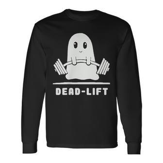 Dead Lift Ghost Halloween Ghost Gym Long Sleeve T-Shirt - Seseable