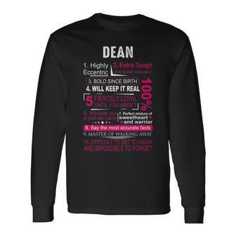 Dean Name Dean V3 Long Sleeve T-Shirt - Seseable