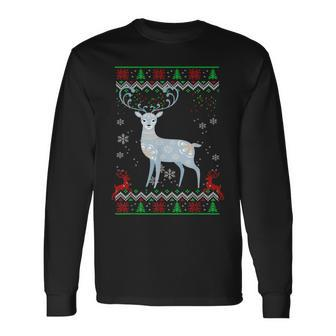Deer Ugly Christmas Sweater Long Sleeve T-Shirt | Mazezy