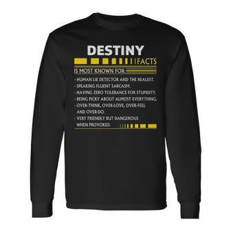 Destiny Name Destiny Facts V4 Long Sleeve T-Shirt - Seseable