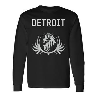 Detroit Football Fans Lions Long Sleeve T-Shirt T-Shirt | Mazezy AU