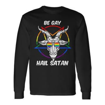 Devil Goat Symbol Lgbt Support Gay Pride Satan Halloween Long Sleeve T-Shirt T-Shirt | Mazezy