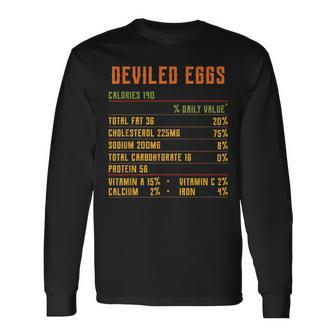 Deviled Eggs Nutrition Facts Thanksgiving 2021 Retro Vintage Long Sleeve T-Shirt T-Shirt | Mazezy