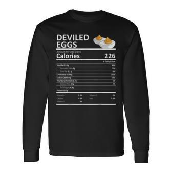 Deviled Eggs Nutritional Facts Thanksgiving X-Mas Long Sleeve T-Shirt T-Shirt | Mazezy
