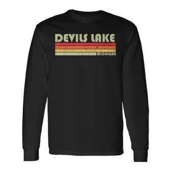 Devils Lake Michigan Fishing Camping Summer Long Sleeve T-Shirt T-Shirt | Mazezy