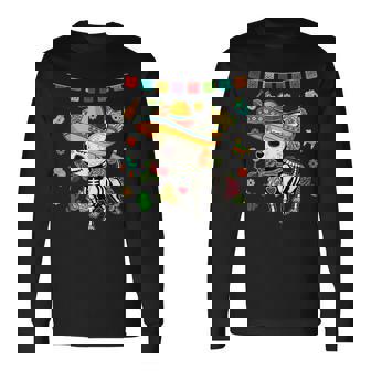 Dia De Los Muertos Day Of Dead Mexican Sugar Skull Chihuahua Long Sleeve T-Shirt | Seseable CA
