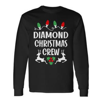 Diamond Name Christmas Crew Diamond Long Sleeve T-Shirt - Seseable