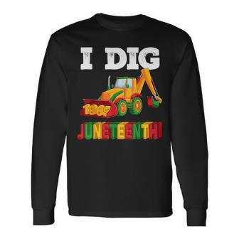 I Dig Junenth 1865 Toddlers Boys Construction Truck Long Sleeve T-Shirt - Seseable
