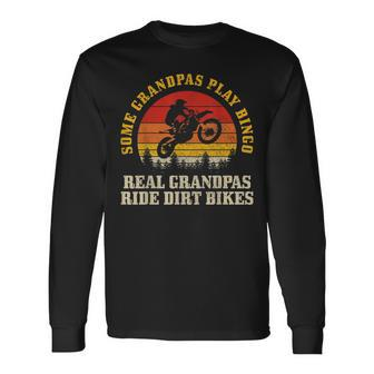 Dirt Bike Grandpa Vintage Motocross Mx Motorcycle Biker Long Sleeve T-Shirt T-Shirt | Mazezy