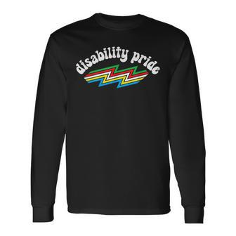 Disabled Pride Proud Handicap Disability Pride Month Flag Long Sleeve T-Shirt - Seseable