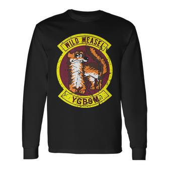 Distressed Air Force Wild Weasel Ygbsm Long Sleeve T-Shirt T-Shirt | Mazezy