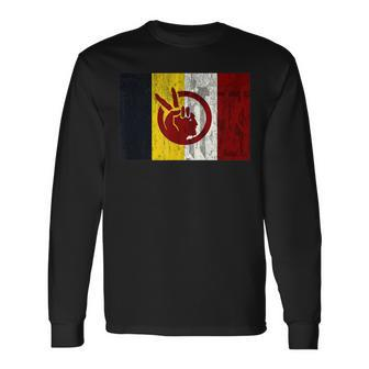 Distressed American Indian Movement Long Sleeve T-Shirt | Mazezy