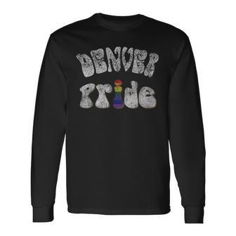 Distressed Denver Gay Pride Vintage Long Sleeve T-Shirt | Mazezy
