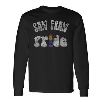 Distressed San Francisco Gay Pride Vintage Long Sleeve T-Shirt T-Shirt | Mazezy