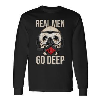 Diving Skull Saying Diving Quote Scuba Diving Long Sleeve T-Shirt | Mazezy