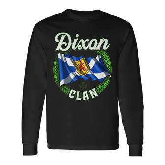 Dixon Clan Scottish Last Name Scotland Flag Last Name Long Sleeve T-Shirt T-Shirt | Mazezy