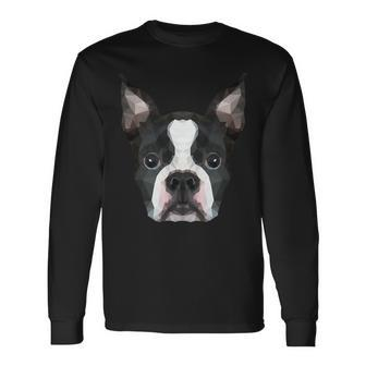Dog Boston Terrier Art Long Sleeve T-Shirt - Monsterry