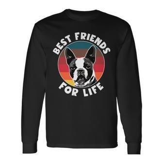 Dog Boston Terrier Best Friends For Life Boston Terrier Long Sleeve T-Shirt - Monsterry DE