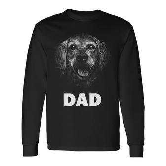 Dog Breed Face Lover Golden Retriever Dad Long Sleeve T-Shirt - Monsterry DE