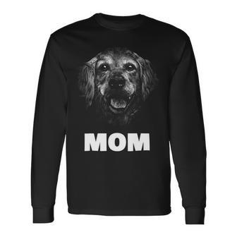 Dog Breed Face Lover Golden Retriever Mom Long Sleeve T-Shirt - Monsterry UK