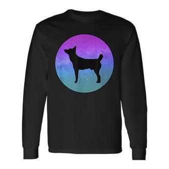 Dog Breed Tahltan Bear Dog Silhouette Space Galaxy Long Sleeve T-Shirt | Mazezy