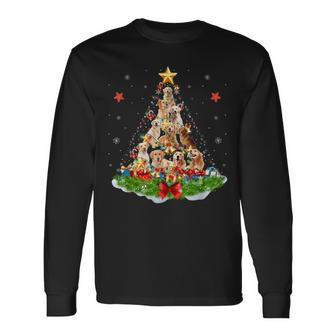 Dog Lover Golden Retriever Christmas Tree Xmas Party Long Sleeve T-Shirt - Monsterry AU