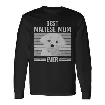 Dog Maltese Cool Maltese Mom For Women Girls Dog Groomer Dog Lover Owner 3 Long Sleeve T-Shirt - Monsterry DE