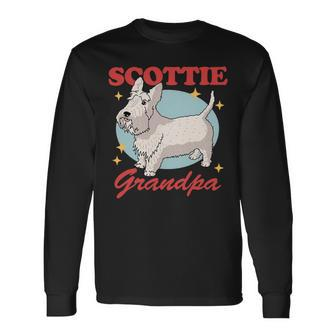 Dog Scottish Terrier Scottie Grandpa Dog Owner Scottish Terrier 3 Long Sleeve T-Shirt - Monsterry CA