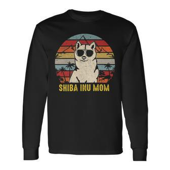 Dog Shiba Inu Vintage Shiba Inu Mom Dog Lover Long Sleeve T-Shirt - Monsterry AU