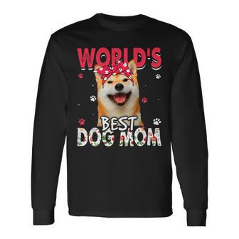 Dog Shiba Inu Worlds Best Shiba Inu Dog Mom Long Sleeve T-Shirt - Monsterry AU