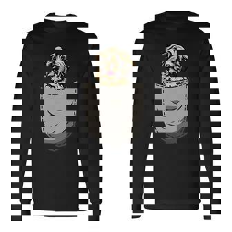 Dogs Havanese Dog In Pocket Dog Lover Long Sleeve T-Shirt - Monsterry