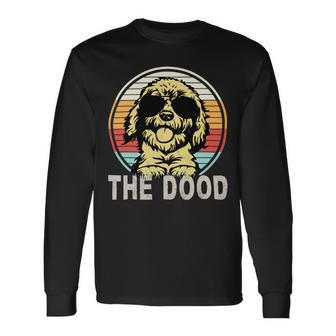 Dogs Vintage Retro Dog The Dood Goldendoodle Long Sleeve T-Shirt - Monsterry