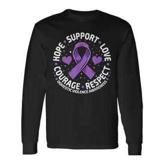 Domestic Violence Awareness Love Support Domestic Violence Long Sleeve T-Shirt - Seseable