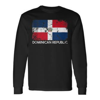 Dominican Flag Vintage Made In Dominican Republic Long Sleeve T-Shirt | Mazezy