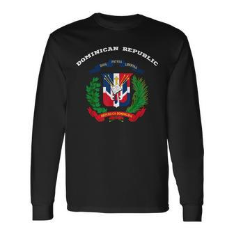 Dominican Republic Coat Of Arms Flag Souvenir Long Sleeve T-Shirt T-Shirt | Mazezy