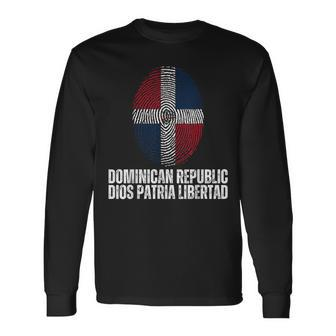 Dominican Republic Dios Patria Libertad Long Sleeve T-Shirt | Mazezy