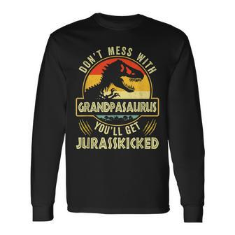 Dont Mess With Grandpasaurus Youll Get Jurasskicked Vintage Long Sleeve T-Shirt | Mazezy DE